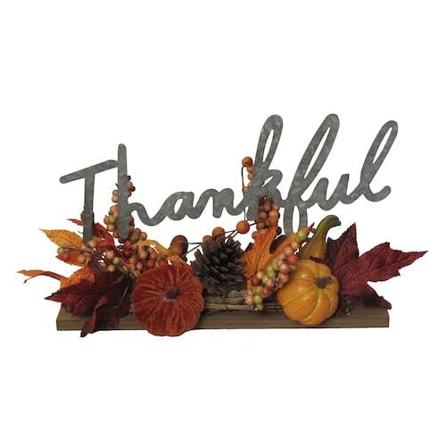 Celebrate Fall Together Thankful Artificial Pumpkin Table Decor