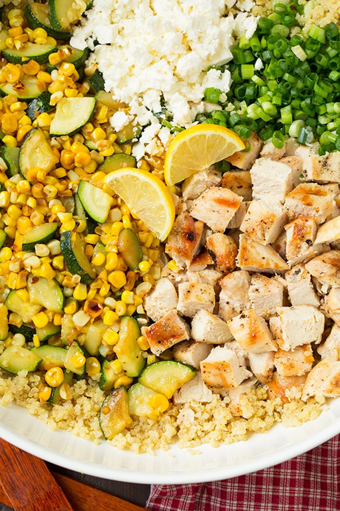 Zucchini, Corn, and Quinoa Bowls With Grilled Chicken