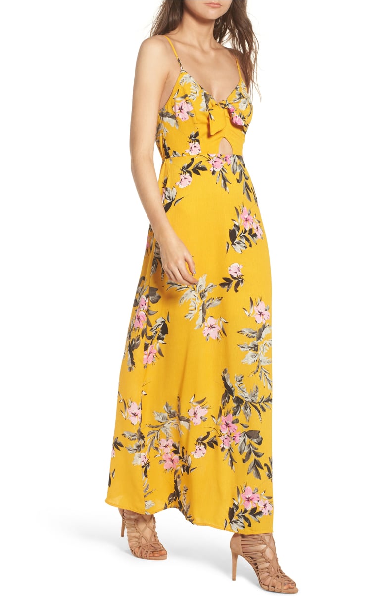 Row a Tie Front Maxi Dress