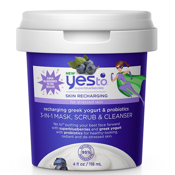 Yes To Superblueberries Recharging Greek Yogurt & Probiotics 3-in-1 Mask, Scrub & Cleanser