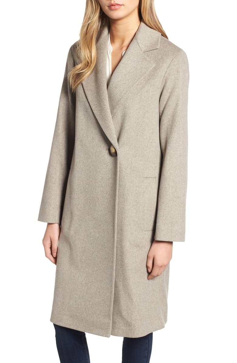 Fleurette One-Button Loro Piana Wool Coat