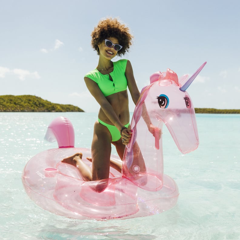 Funboy Clear Pink Glitter Unicorn Pool Float