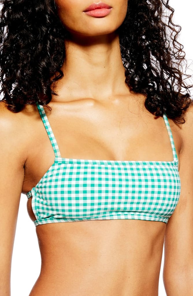 Topshop Gingham Swim Top