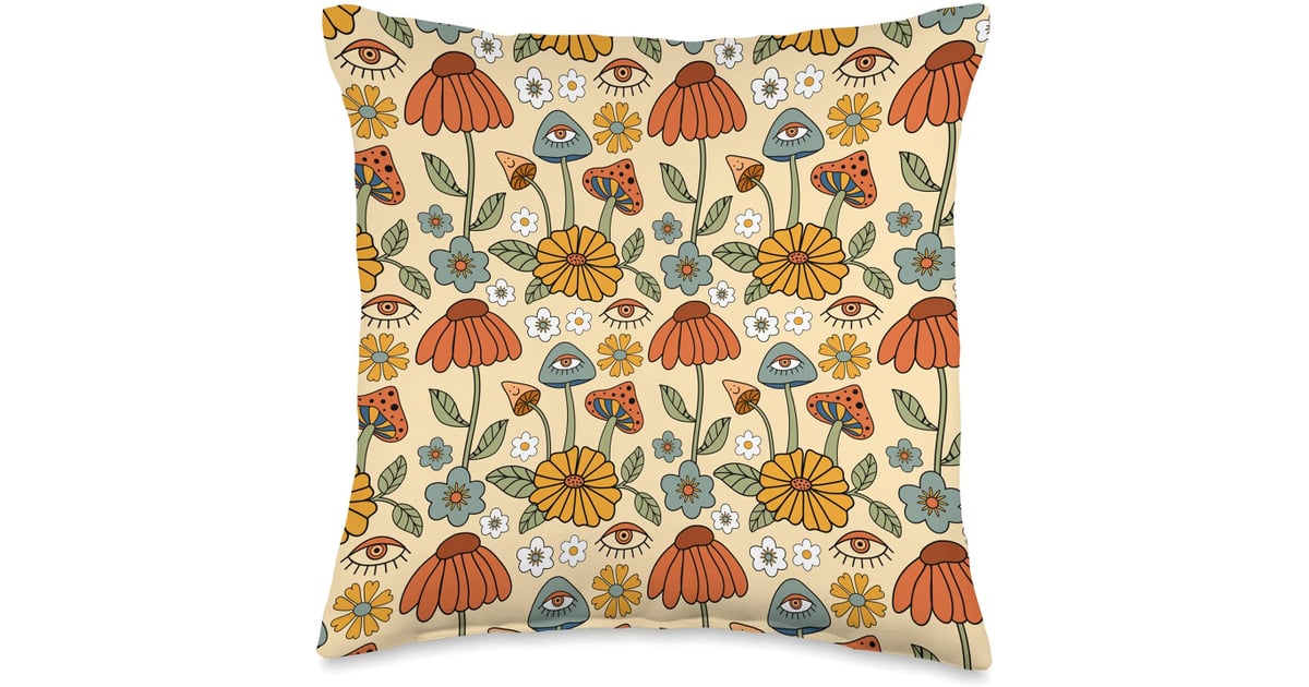 A Trippy Pillow Mushroom Flower Hippie Throw Pillow Best Y2K Home