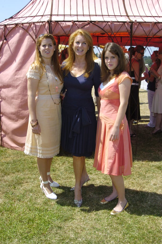 Sarah and her daughters smiled for the camera at a polo match in 2005.