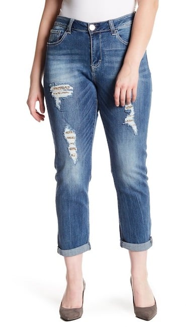 Seven7 Rolled Destructed Skinny Jeans