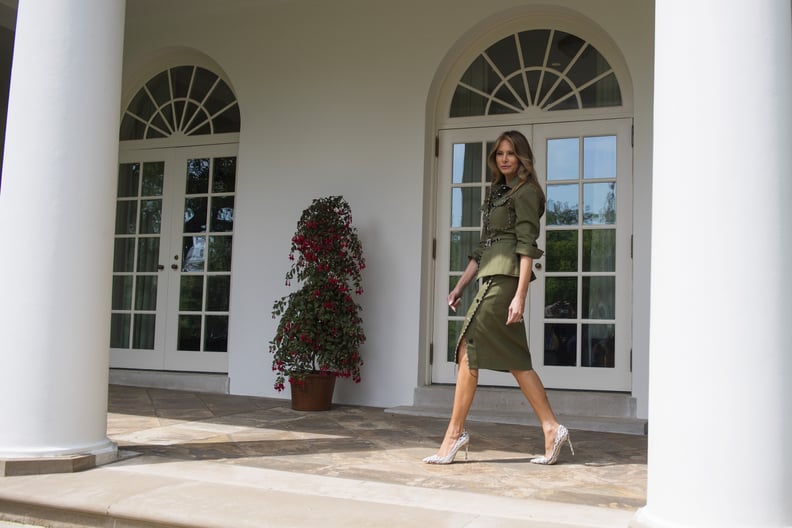 Melania's Manolo Blahnik Python Pumps