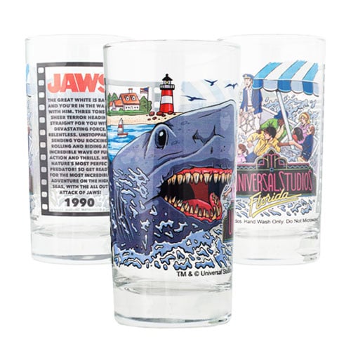 Universal Studios Retro Jaws Collectible Glass