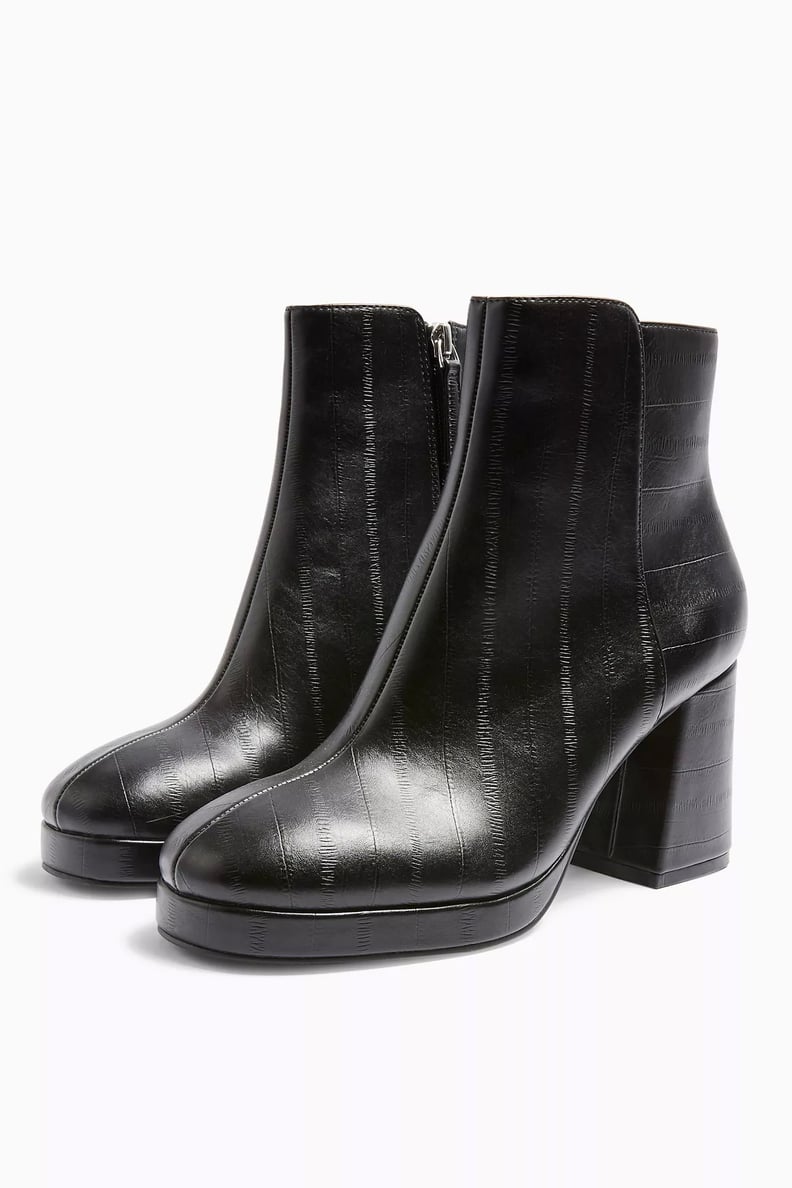 Topshop Eddie Black Platform Boots