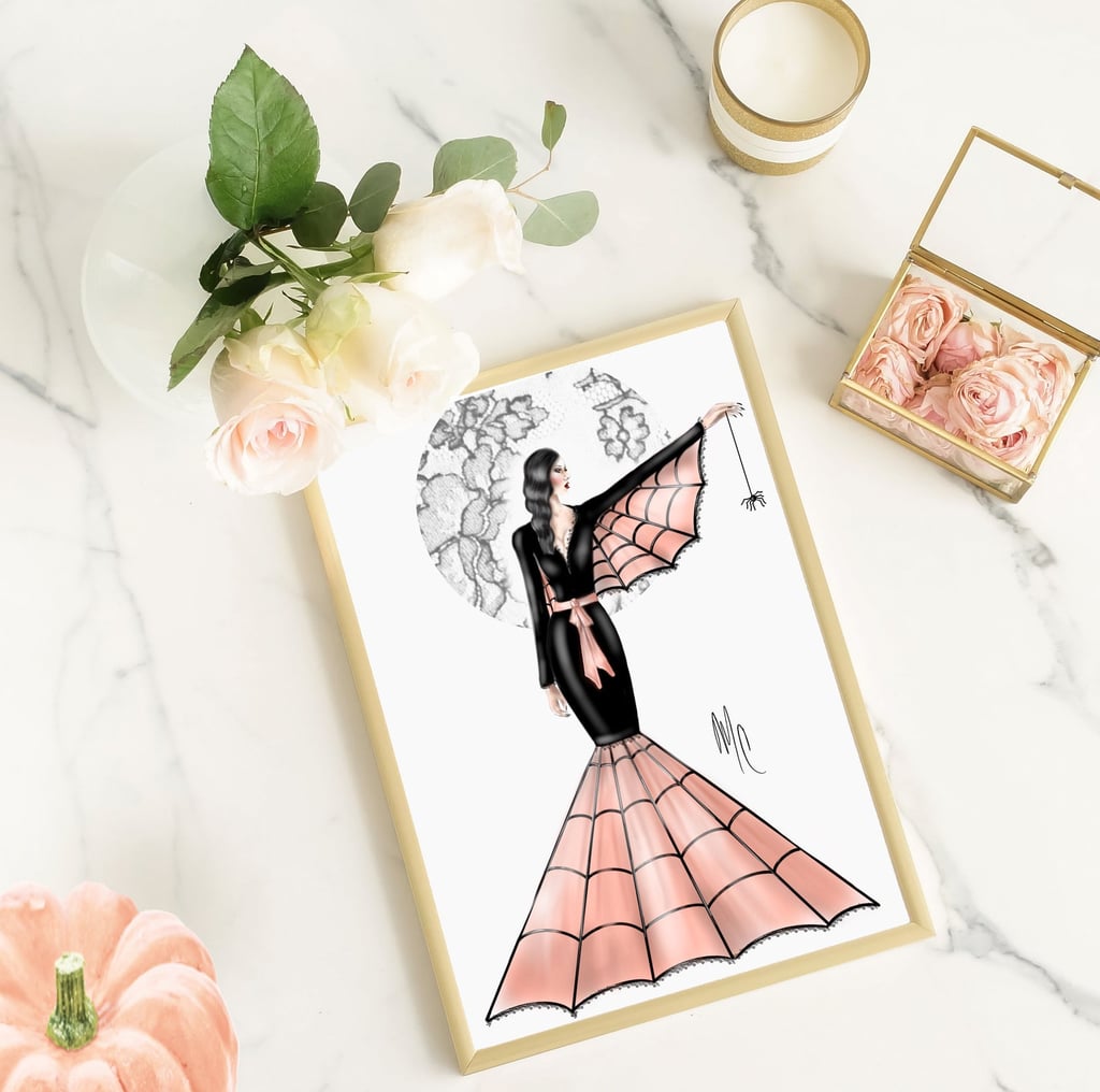 Horror Hostess Art Print Fashion Illustration
