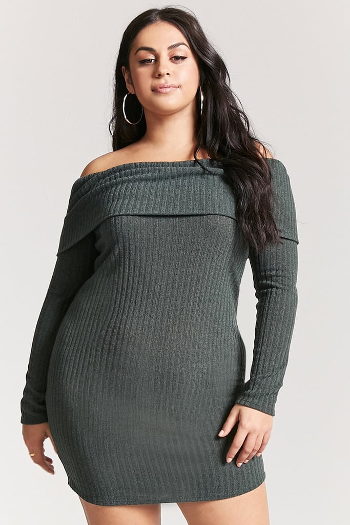 Forever 21 Plus Size Off-the-Shoulder Sweater Dress