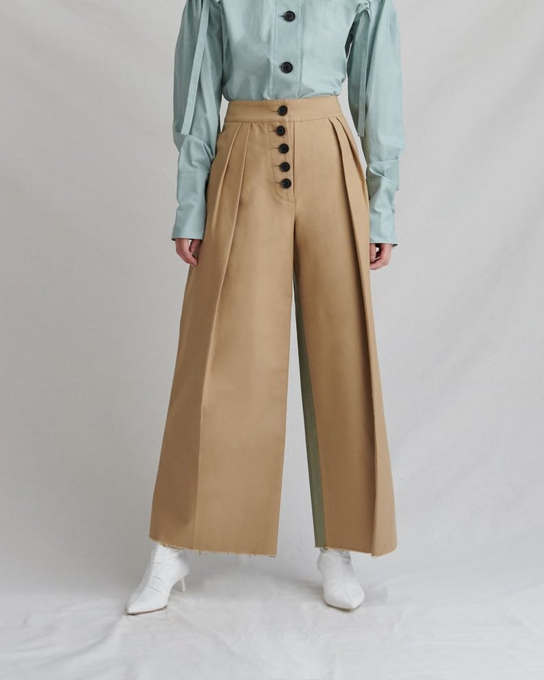 Rejina Pyo Brodie Cotton Beige and Sage Trousers