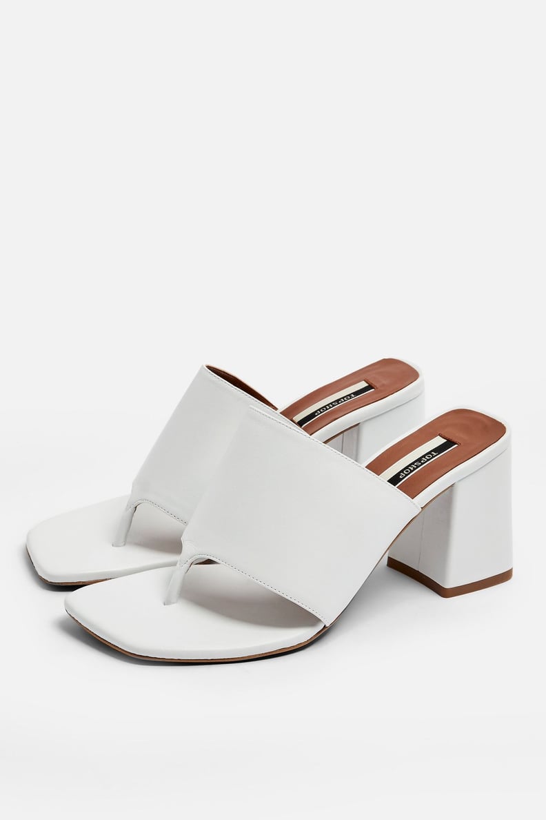 Topshop Noble White Toe Post Mules