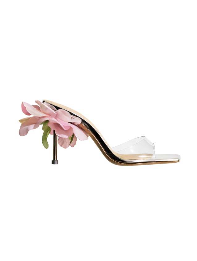 Magda Butrym x H&M Transparent-Strap Mules With Rose Appliqué