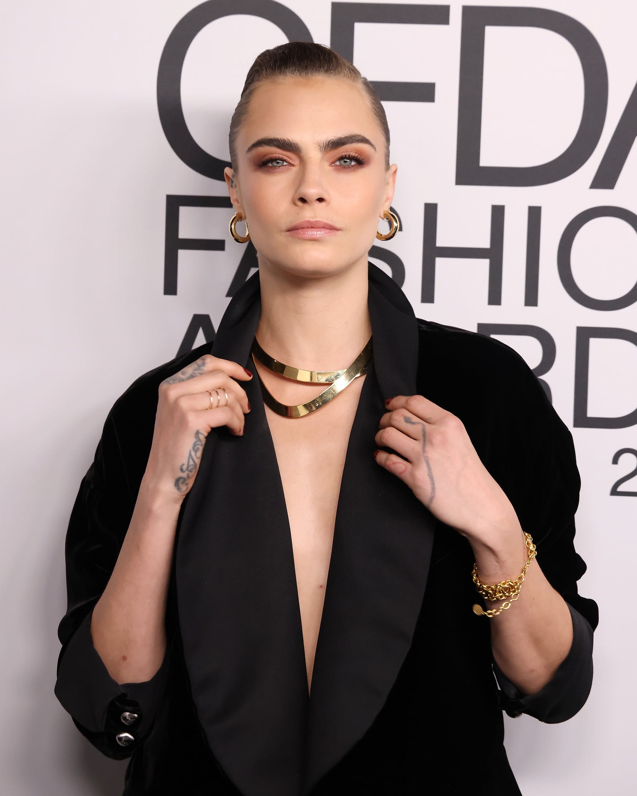 NEW YORK, NEW YORK - NOVEMBER 10: Cara Delvingne attends the 2021 CFDA Awards at The Seagram Building on November 10, 2021 in New York City. (Photo by Taylor Hill/FilmMagic)