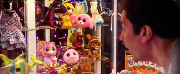 Jimmy Fallon Wins Arcade Claw Machine Game
