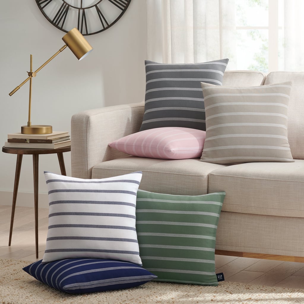 Gap Home Yarn Dyed Twill Stripe Decorative Square Throw Pillow