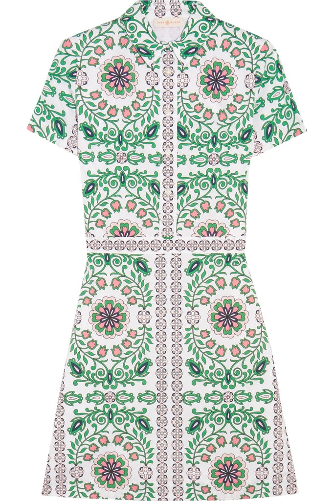 Tory Burch Port Printed Cotton-Blend Mini Dress ($245, originally $350)