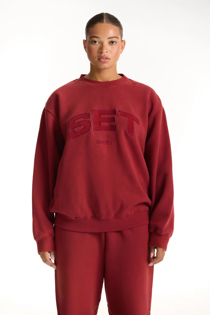 Set Active Staple Set Crewneck ($98)
If my cousin and I have one thing in common, it's that we like to bed rot, especially around the holidays. I got us the cutest matching sweat sets that we can throw on after our big family dinners and get cozy on the couch. Plus, these sweat and sweatshirt sets double as the perfect airport outfit for when it's time to head home.
