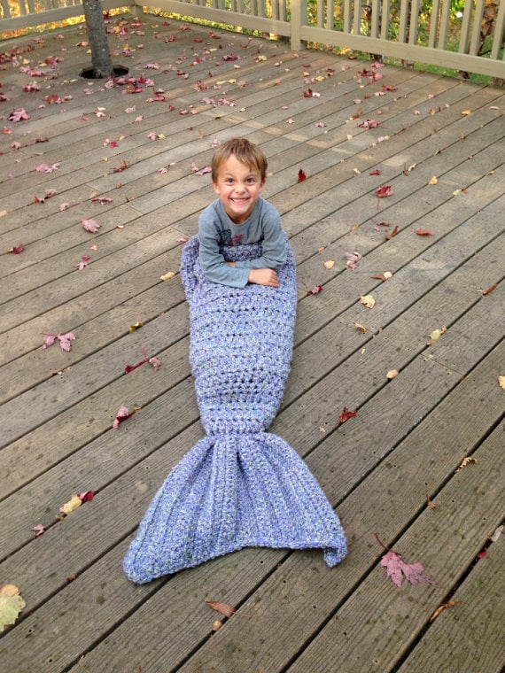 Crocheted Mermaid Tail Blanket