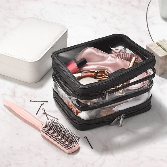 Best Travel Makeup Bag With Compartments: Space NK Double Travel Bag