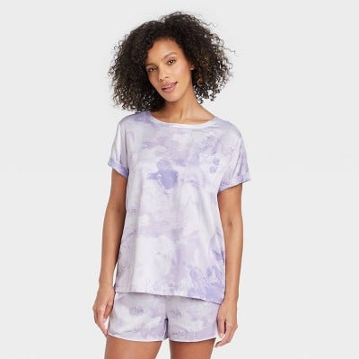 Stars Above Tie-Dye Satin Sleep T-Shirt