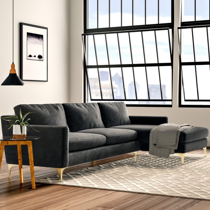 Wide sales velvet couch