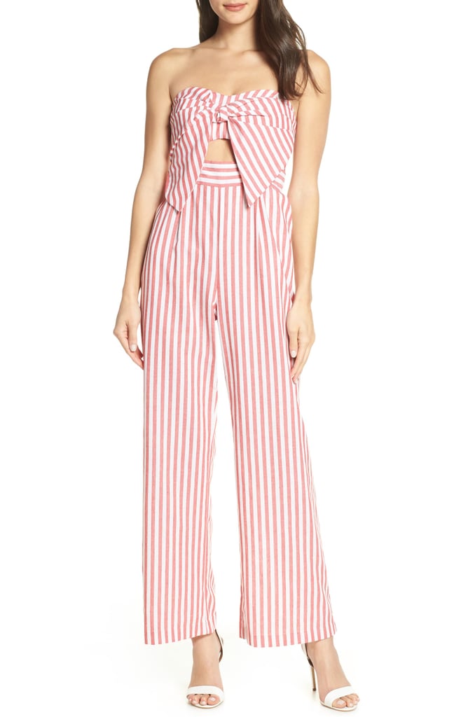 Bardot Summer Stripe Strapless Jumpsuit