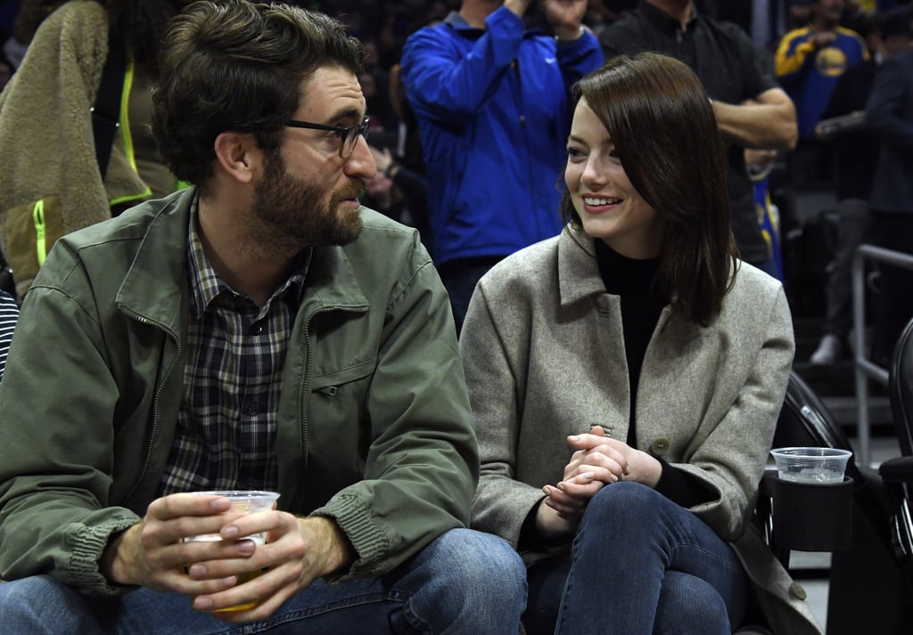 Emma Stone and Dave McCary at Clippers Game January 2019