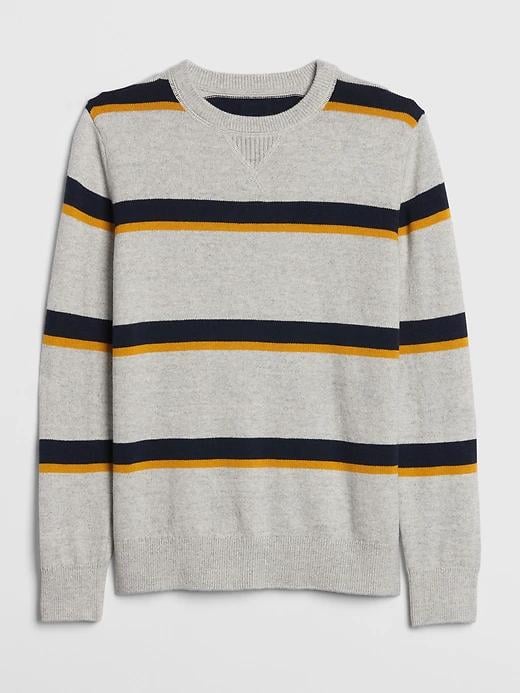 Add some subtle color to his wardrobe with this versatile Kids Stripe Sweater ($40).