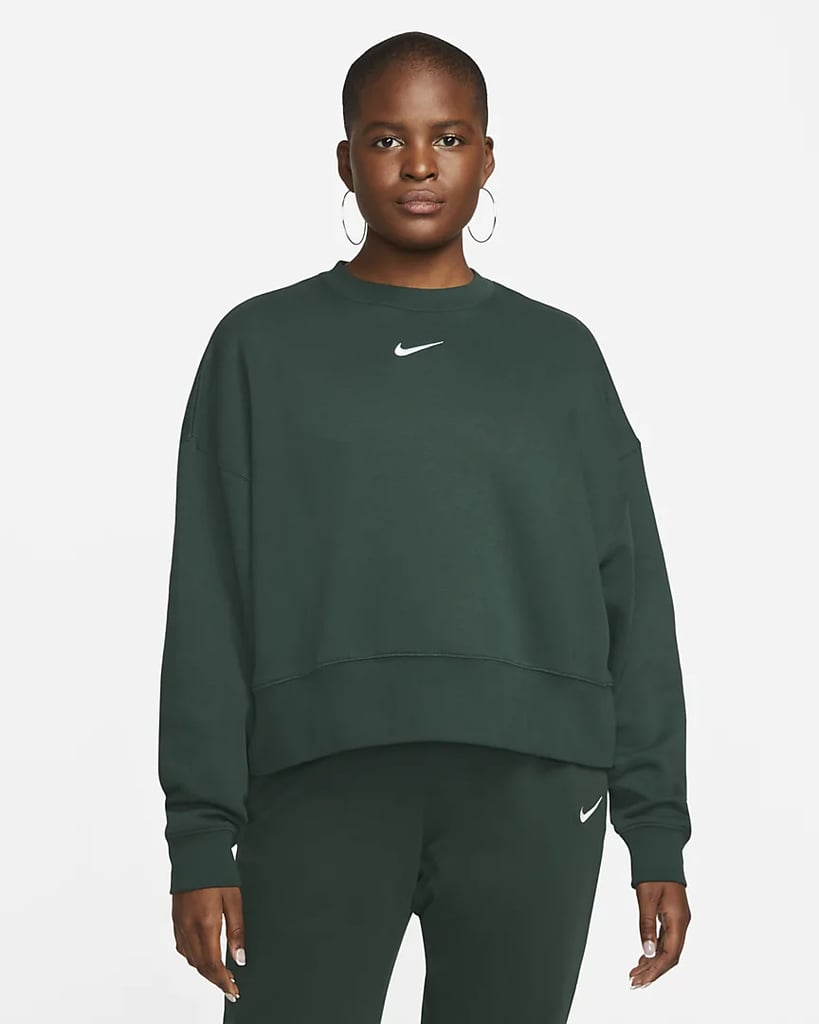 A Crewneck: Nike Sportswear Collection Essentials Oversized Fleece Crew Sweatshirt