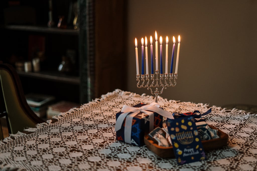 Menorah and Presents Zoom Background