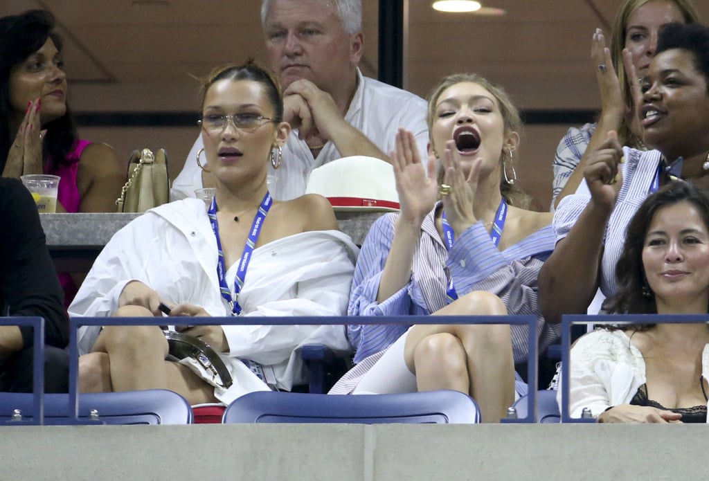 Gigi and Bella Hadid at US Open in Button-Downs 2018