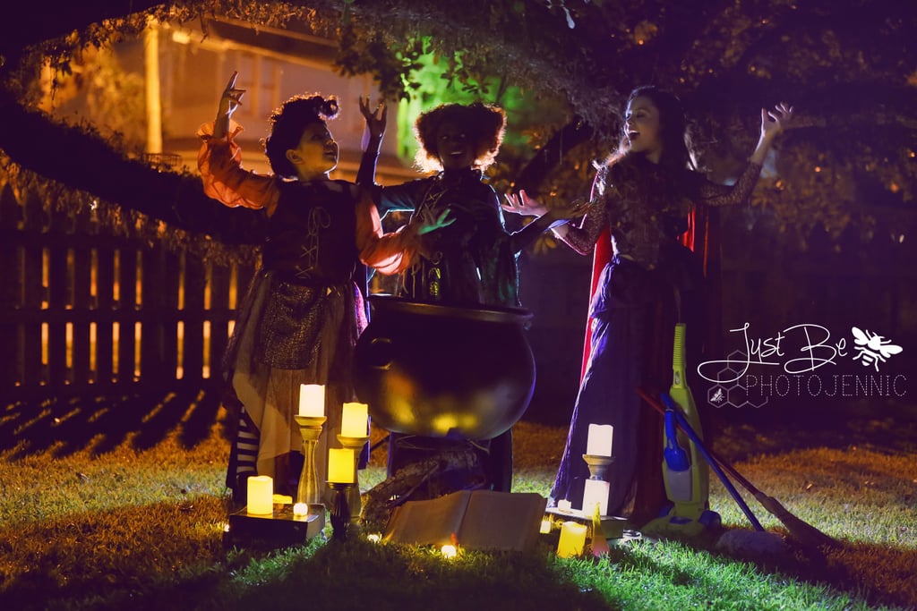 Girls Dressed Up as the Sanderson Sisters From Hocus Pocus