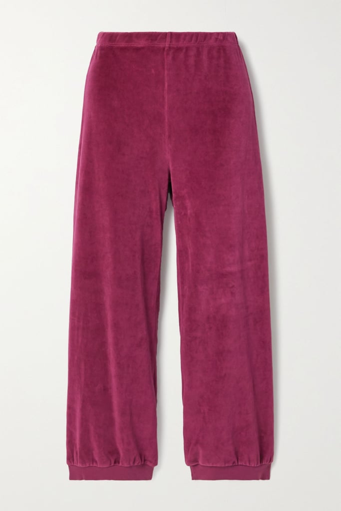 Stretch Cotton-Blend Velour Track Pants