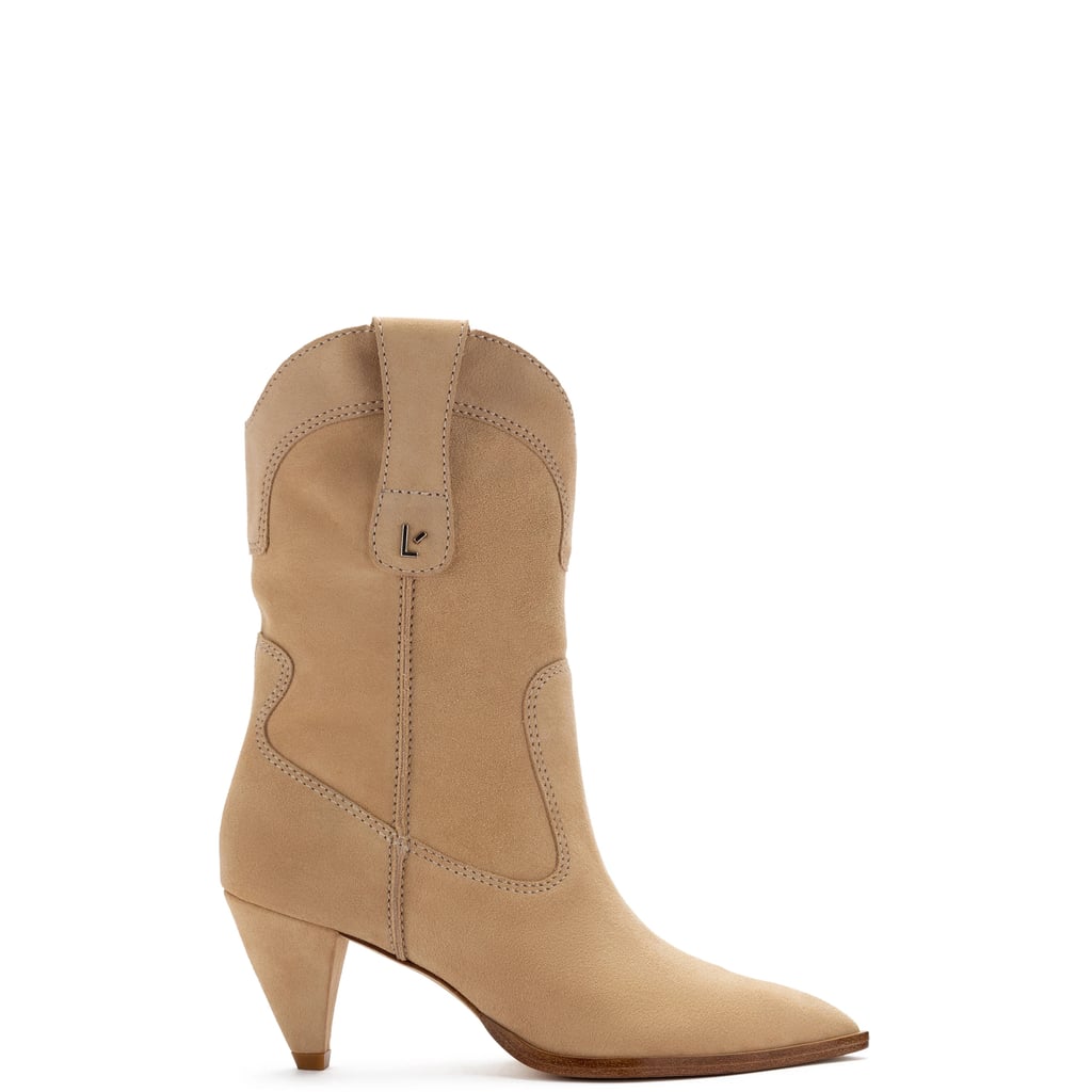 Larroude Thelma Boot In Sand Suede