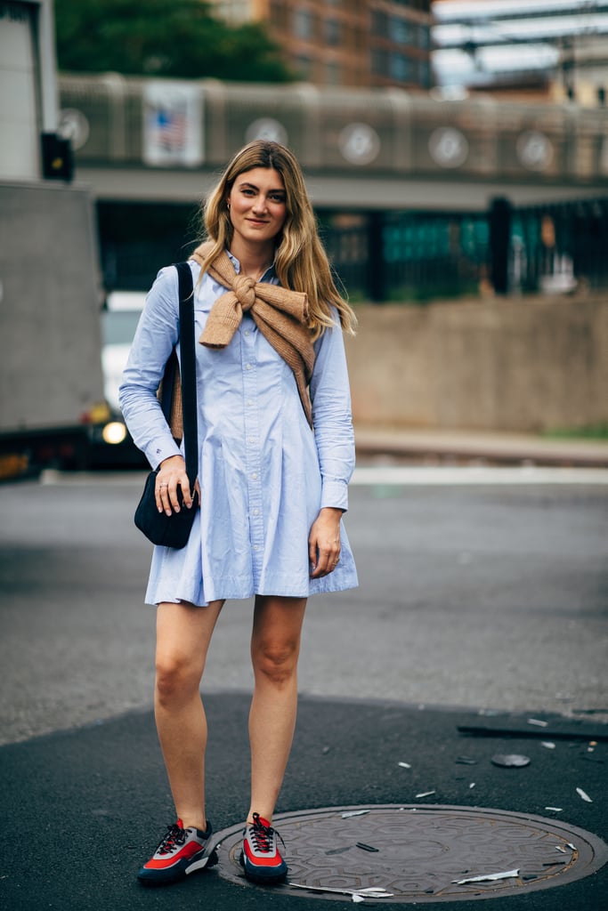 Coordinate two very classic shades for the office, especially when wearing a button-down. We suggest investing in an oatmeal knit if you don't have one already.