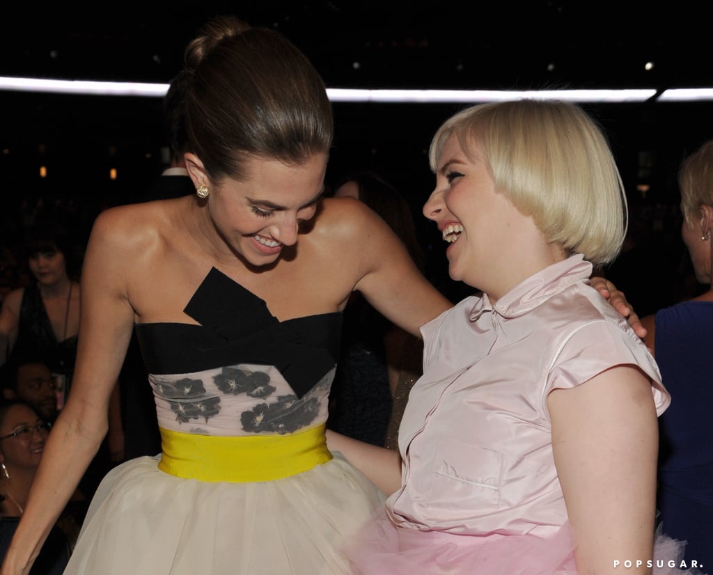 Girls' Allison Williams and Lena Dunham couldn't stop laughing.