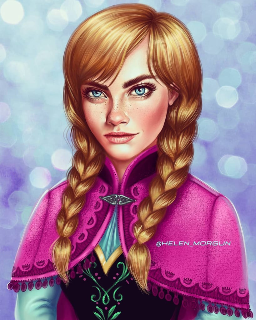 Celebrity Princess Cara Delevingne As Anna From Frozen Best Disney 7743