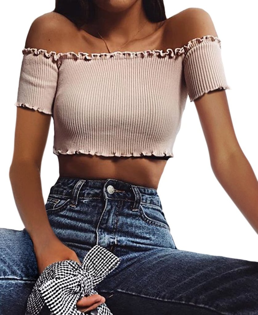 Fashion Tops Off-The-Shoulder Tops Tally Weijl Off-The-Shoulder Top allover print casual look 