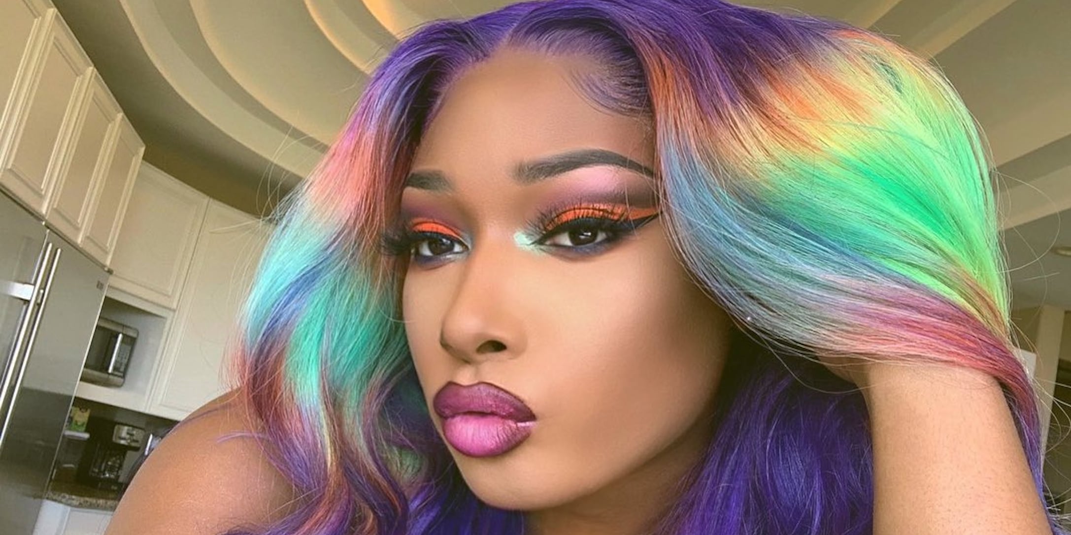 Megan Thee Stallion Rainbow Hair Color | PS Beauty