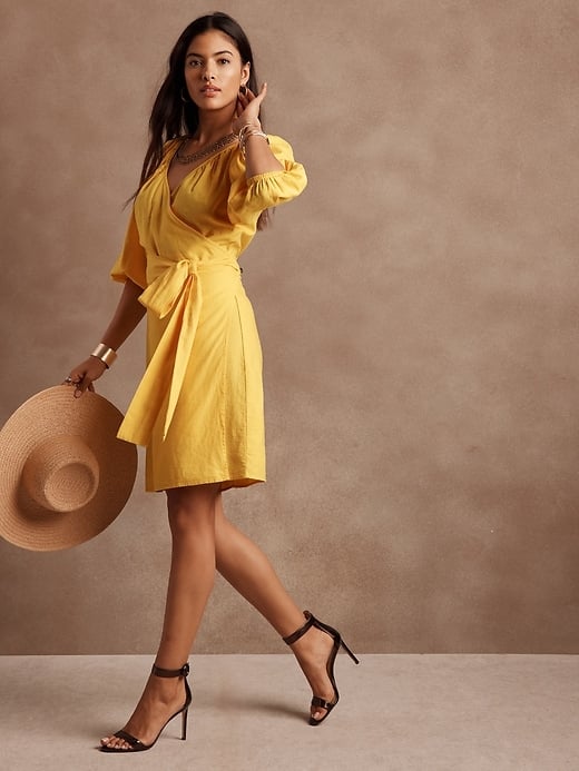 Banana Republic Factory Store Linen Blend Wrap Dress
