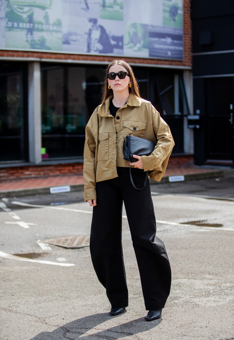 Fall Outfit Idea: Cropped Jacket + Wide-Leg Pants