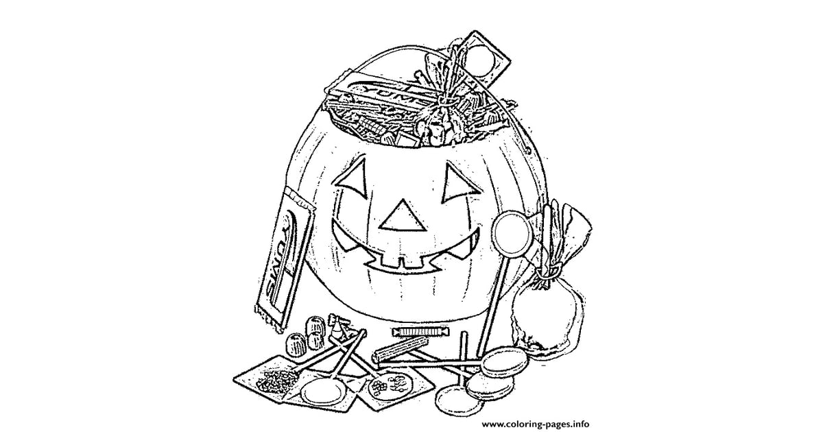 Candy in a Pumpkin Printable | Printable Halloween Coloring Pages For
