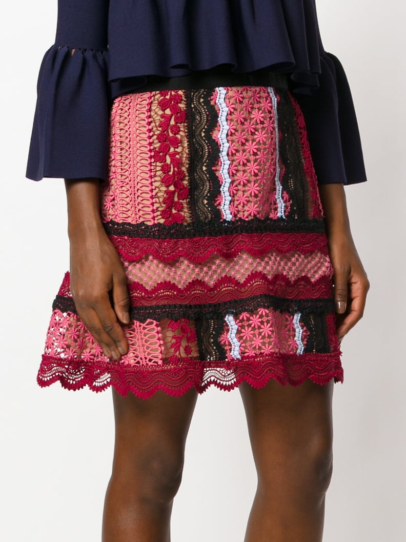 Self-Portrait A-Line Lace Skirt