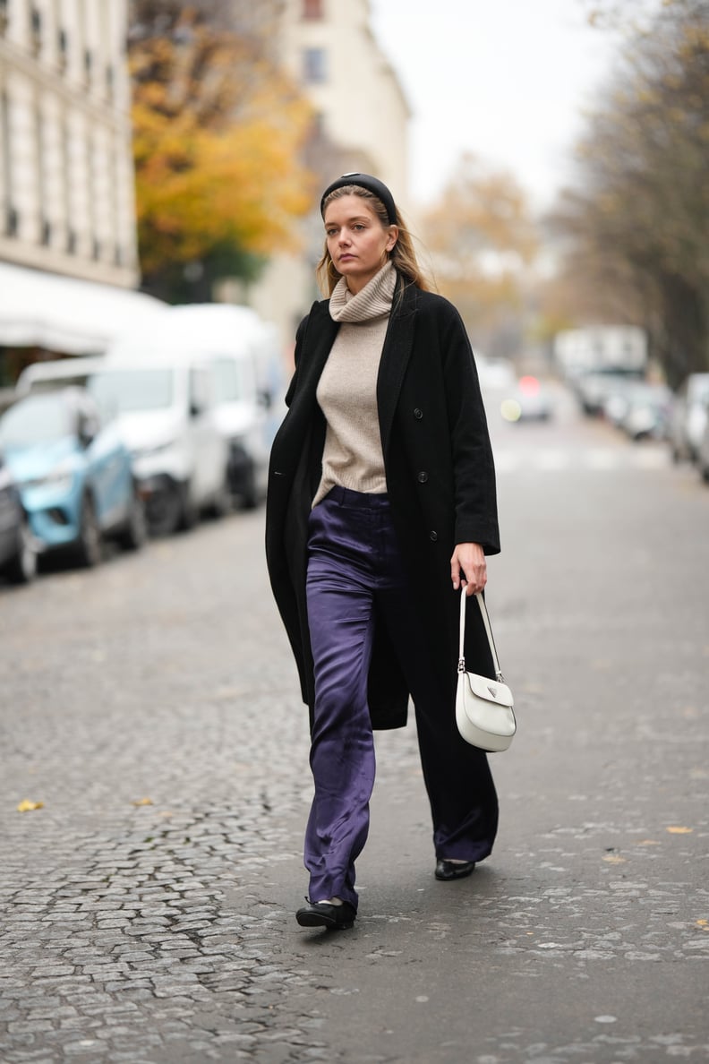 Cream leggings with high heel boots for winter office