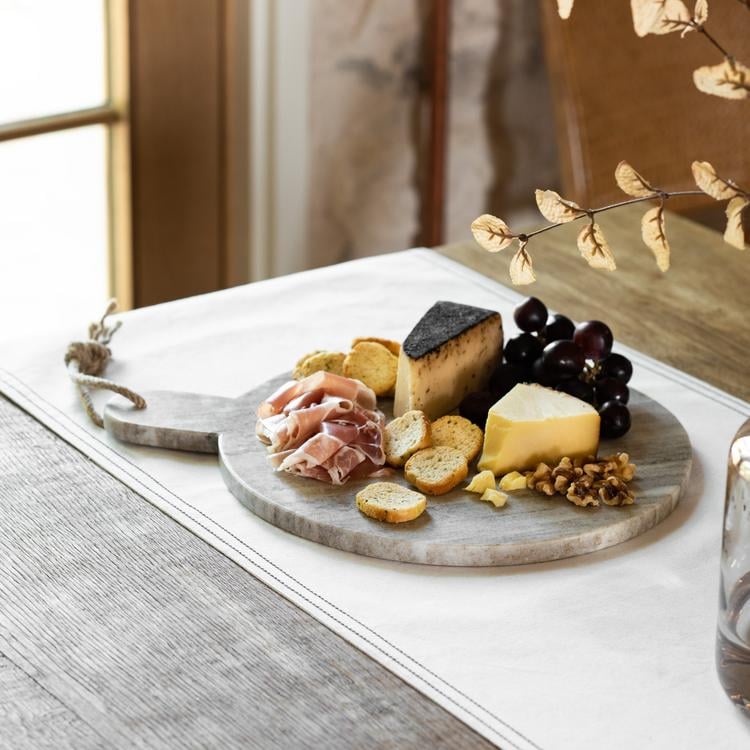 Grey Marble Serving Board With Jute Hanger