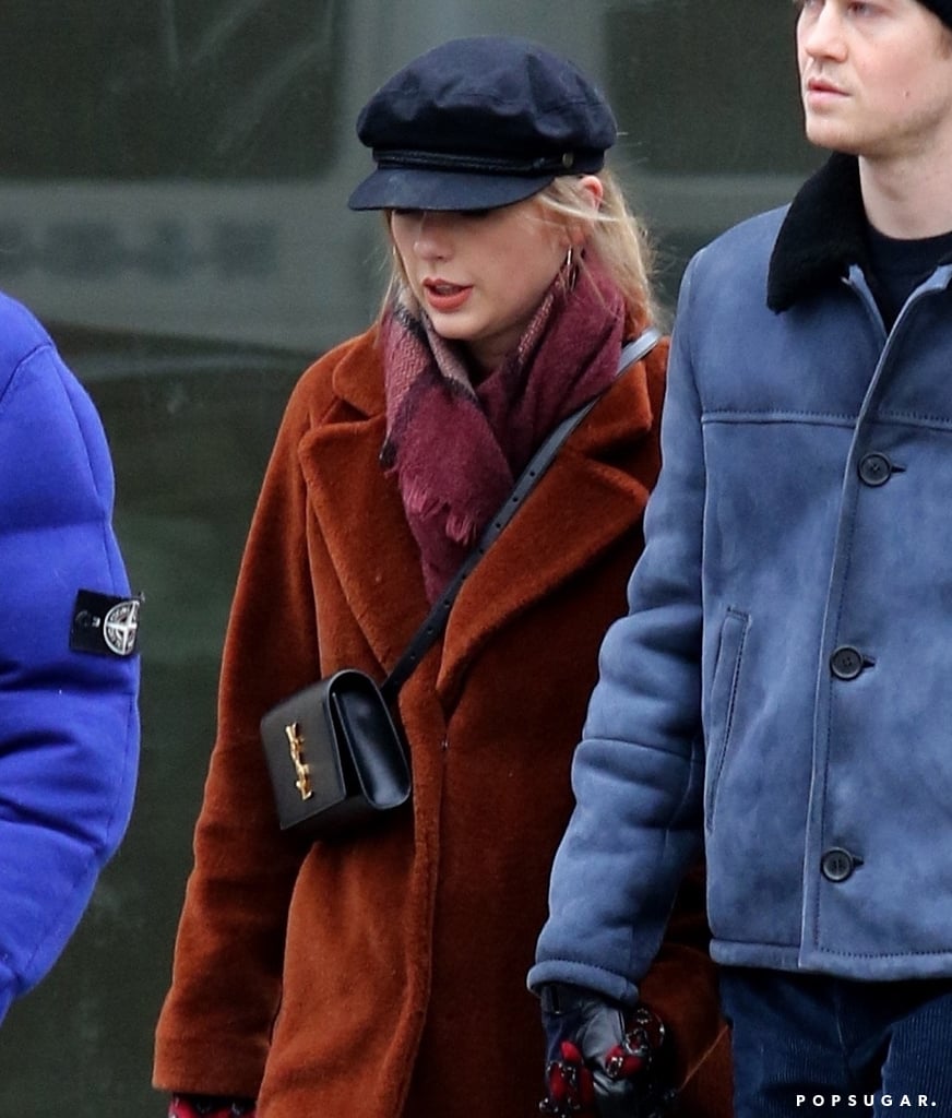 Taylor Swift YSL Bag and Furry Coat With Joe Alwyn