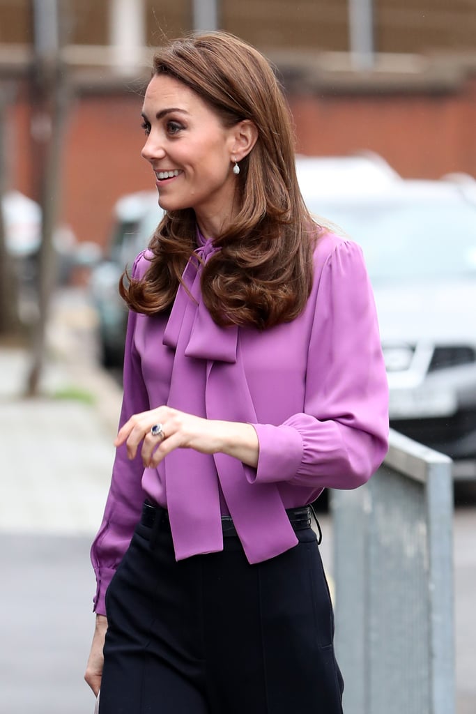 Kate Middleton Gucci Shirt and Jigsaw Trousers March 2019