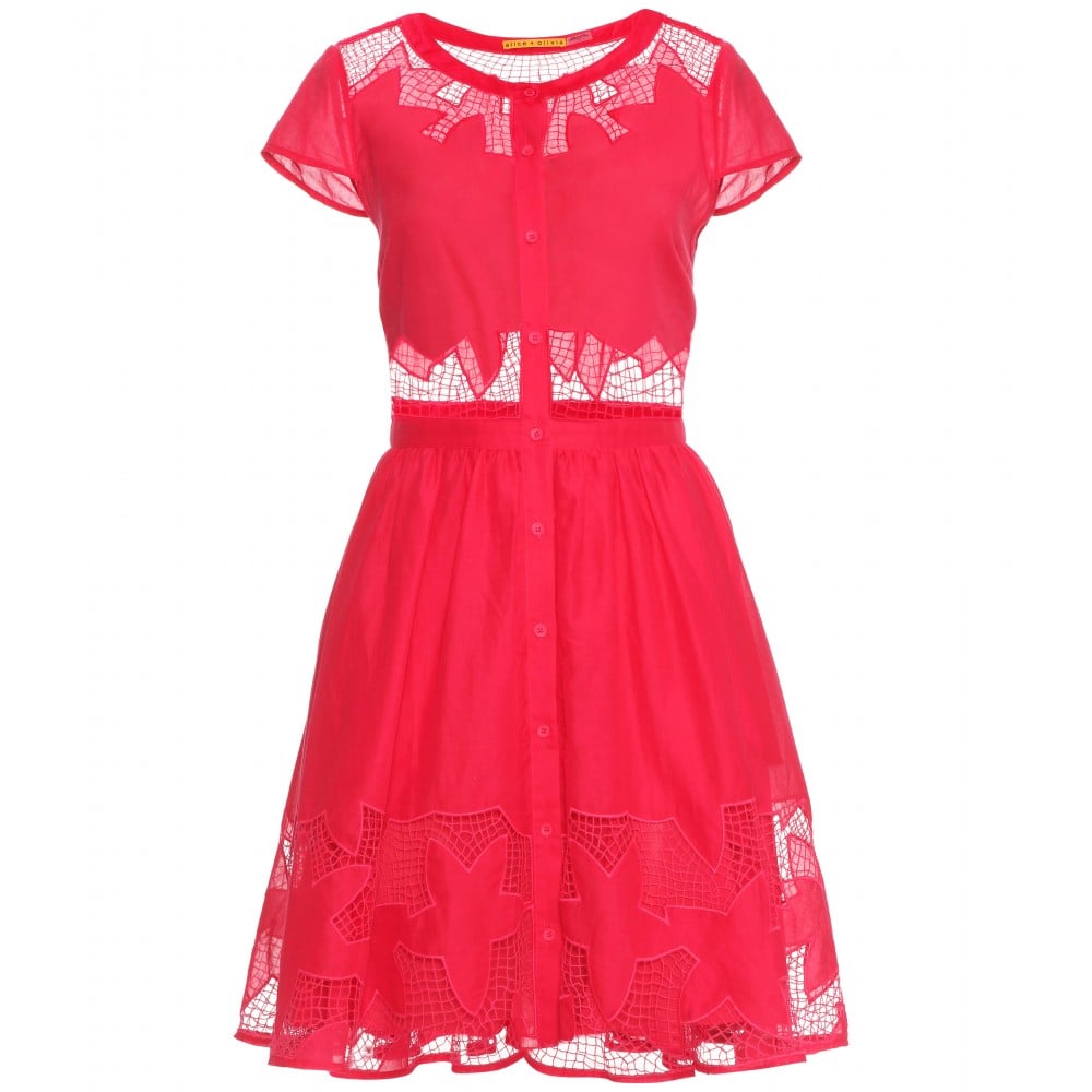 Alice + Olivia Red Lace Cutout Dress